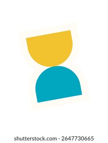 Brutalist abstract shape sticker. Bold geometric figure in flat form. Unique icon, contemporary element, and modern design, ideal for graphic projects and artistic illustrations.