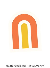 Brutalist abstract shape sticker. Minimalist figure and icon reflect contemporary brutalism. This geometric element offers a stylish aesthetic, suitable for trendy art projects.