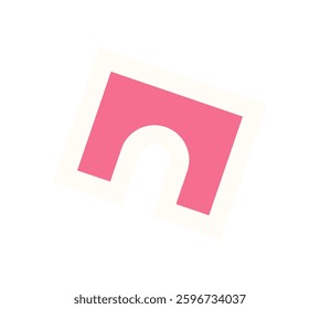 Brutalist abstract shape shape sticker. Modern figure and symbol in minimal design. This flat element bold geometry, perfect for contemporary art projects, trendy branding, and y2k aesthetics.