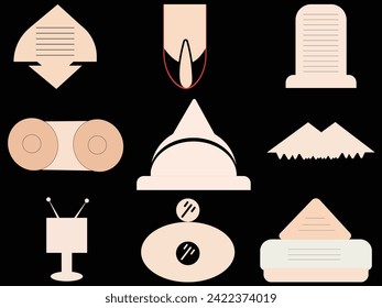 Brutalist abstract shapes and grids. Brutal contemporary figure other primitive elements. Swiss design aesthetic Bauhaus illustration vector and logo design.