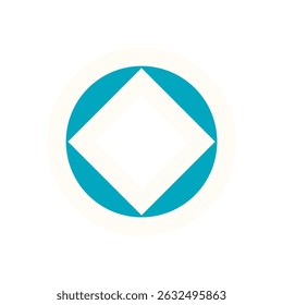 Brutalist abstract shapes sticker. Geometric elements, including circle, square, and triangle, deliver a modern icon. Minimal flat style suits various creative applications.