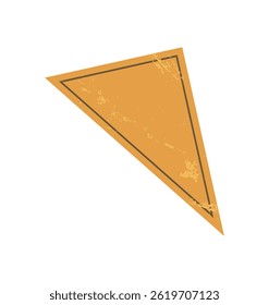 Brutalist abstract triangle shape. Modern flat icon with grunge texture and design element. Geometric form in a contemporary style, perfect for creative projects and artistic illustrations.