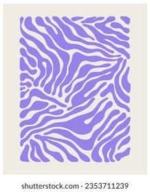 Brutalist abstract violet Y2K poster and grids. Brutal contemporary figure star oval spiral flower and other primitive elements. Swiss design aesthetic. Bauhaus memphis design.
