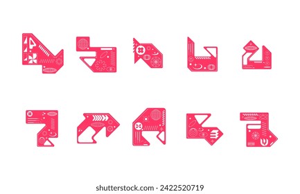 Brutalist Aesthetic Sticker Element Set