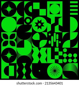 Brutalist Art inspired vector pattern artwork made with abstract geometric shapes and bold forms. Digital graphics design for poster, cover, art, presentation, prints, fabric, wallpaper and etc.