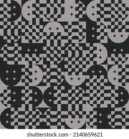 Brutalist Art inspired vector pattern artwork made with abstract geometric shapes and bold forms. Digital graphics design for poster, cover, art, presentation, prints, fabric, wallpaper and etc.