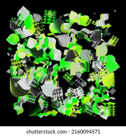 Brutalist Art inspired vector pattern artwork made with abstract geometric shapes and bold forms. Digital graphics design for poster, cover, art, presentation, prints, fabric, wallpaper and etc.