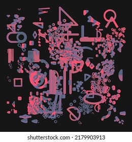 Brutalist Art inspired vector pattern artwork made with abstract geometric shapes and bold forms. Digital graphics design for poster, cover, art, presentation, prints, fabric, wallpaper and etc.