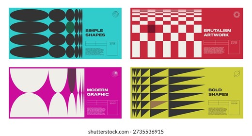 Brutalist bold abstract shape with geometric distortion and horizontal banner rhythm. Modern gradient poster element with psychedelic crack texture, y2k rave aesthetic, and unique optical illusion.