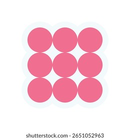 Brutalist bubble element sticker. Abstract shape of a circle element. Fun and minimal style, modern decorative flat design. Ideal for y2k themed projects or graphic backgrounds.