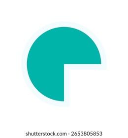 Brutalist circle icon sticker. Bold, abstract form of a minimal shape. Flat style, modern element, y2k aesthetic, perfect for graphic projects, branding, or contemporary design themes.