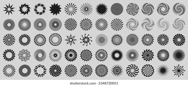 Brutalist Circle Shapes, Cool Geometric Forms. Bauhaus Minimalist Graphic Design Round Elements. Trendy Y2K Vector Signs. Basic Shapes.
