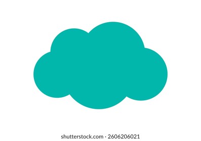 Brutalist cloud icon. Abstract shape and figure that serves as a modern symbol. A flat, geometric element with a y2k style, ideal for contemporary graphic applications and digital design.