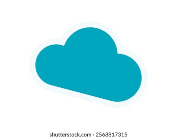 Brutalist cloud shape sticker. Abstract shape element with a modern aesthetic. This flat icon represents contemporary design in brutalism. Ideal for graphic projects, branding, and retro visuals.