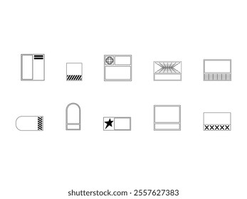 Brutalist Frame Design Element Set 