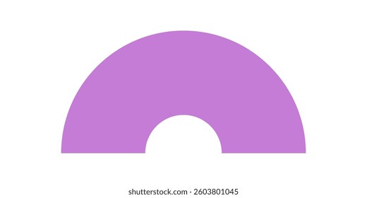 Brutalist geometric circle icon. Abstract round shape as a minimal element. Modern form, flat style, Y2K aesthetic, versatile usage in graphic projects.