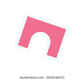 Brutalist geometric element sticker. Abstract form and bold shape create a modern element. Simple and flat design with geometric appeal, ideal for contemporary projects y2k aesthetics.