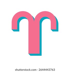Brutalistisches geometrisches Symbol. Kühne abstrakte Form mit flachen Elementen und moderner Figur. Ikonisches Symbol des Brutalismus, mit geometrischem Design und Schatten, geeignet für zeitgenössische grafische Nutzung.