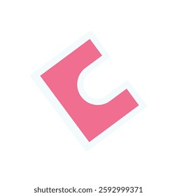 Brutalist geometric icon sticker. Bold abstract shape with minimal form and flat figure. Y2K design element, geometric pattern, brutalism aesthetic, suitable for modern graphic projects.