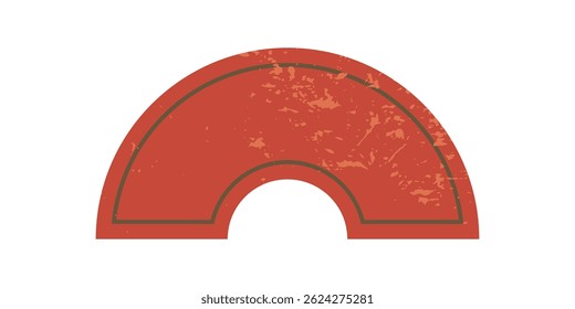 Brutalist geometric shape. Bold abstract form with grunge texture. Minimal icon, contemporary element, flat style, ideal for modern projects and artistic applications.