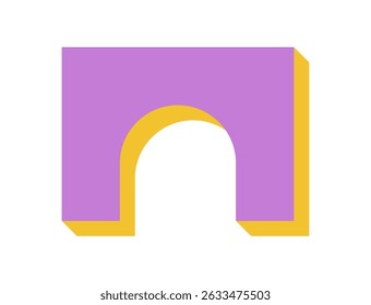 Brutalist geometric shape sticker. Abstract icon with a bold form and minimal shadow. Modern brutalism element, flat geometric style, ideal for trendy graphics and contemporary projects.