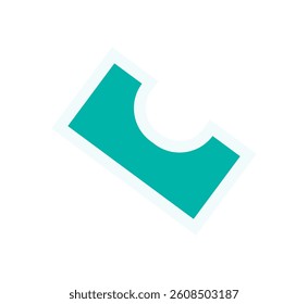 Brutalist geometric shape sticker. Bold abstract shape with minimal form. Modern design element, y2k aesthetic, perfect for contemporary graphic projects.