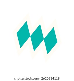 Brutalist geometric shape sticker. Bold abstract shape represents modern brutalism. Unique figure and symbol in flat style, ideal for contemporary graphic projects, Y2K aesthetics, and decorative
