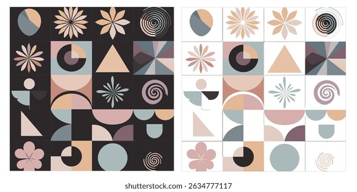 brutalist geometric shapes. Trendy abstract minimalist figures, stars, flowes, circles. Modern abstract graphic design elements.Vector illustration
