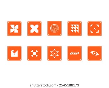 Brutalist Graphic Sticker Element Set 