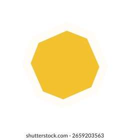 Brutalist hexagon element sticker. Abstract shape element in flat style. This modern symbol showcases a bold geometric figure, perfect for contemporary designs and minimalist projects.