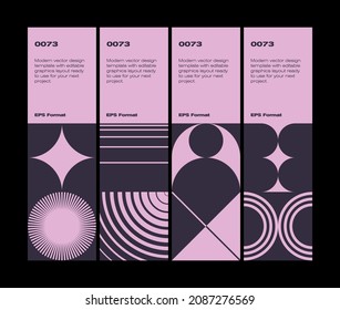 Brutalist poster design template layout with bold typography and brutal vector pattern with abstract geometric shapes. Great for branding, presentation, album print, website header, web banner.