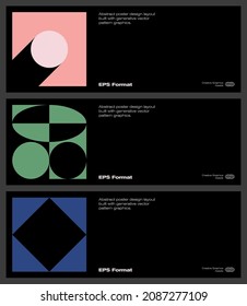 Brutalist poster design template layout with bold typography and brutal vector pattern with abstract geometric shapes. Great for branding, presentation, album print, website header, web banner.