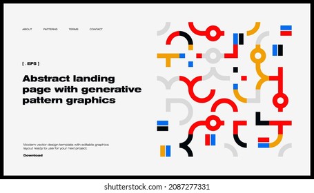 Brutalist poster design template layout with bold typography and brutal vector pattern with abstract geometric shapes. Great for branding, presentation, album print, website header, web banner.