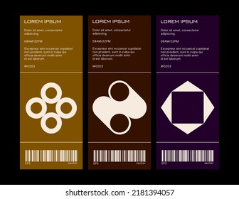 Brutalist poster design template layout with bold typography and brutal vector pattern with abstract geometric shapes. Great for branding presentation, album print, website header, web banner.