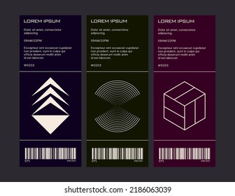 Diseño de plantillas de diseño de afiches brutales con tipografía audaz y patrón vectorial brutal con formas geométricas abstractas. Excelente para presentación de marca, impresión de álbum, encabezado de sitio web, banner web.