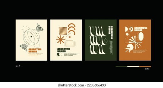 Brutalist poster design template layout with bold typography and brutal vector pattern with abstract geometric shapes. Great for branding, presentation, album print, website header, web banner.