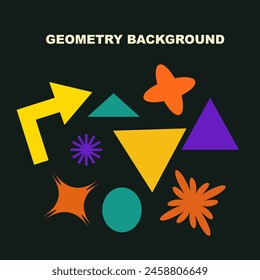 Brutalist posters set with naive playfull shapes and smile stickers. Retro abstract shapes backgrounds. Brutal contemporary figure circle oval wave patterns. Geometric posters in modern brutalism