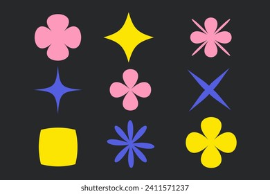 Formas brutales para un diseño de estilo suizo mínimo. Formas geométricas retro.
