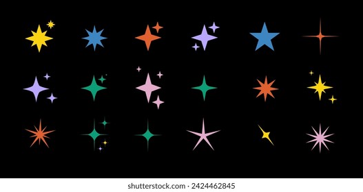 Brutalist shapes for swiss minimal style design. Trendy geometric postmodern primitive figures. Brutalist bauhaus contemporary star line and forms. Vector