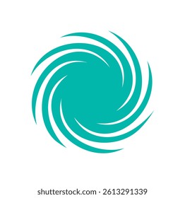 Brutalist spiral icon. Abstract curve shape represents a modern form. This bold symbol, influenced by y2k aesthetics, suits contemporary graphic projects and minimal designs.