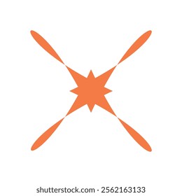 Brutalist star shape. Bold icon symbol of modern brutalism. Abstract element with flat design, contemporary aesthetic, and y2k vibe. Suitable for graphic projects and artistic expressions.