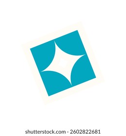 Brutalist star shape icon sticker. Modern abstract figure element. Flat symbol of brutalism, Y2K aesthetic, graphic appeal, potential for contemporary design projects.