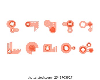 Brutalist Sticker Art Element Set