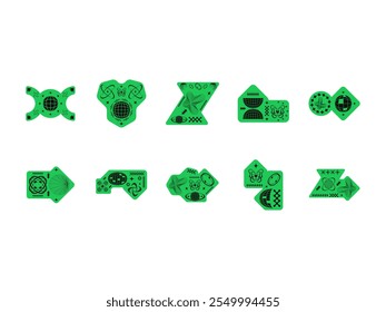 Brutalist Sticker Design Element Set