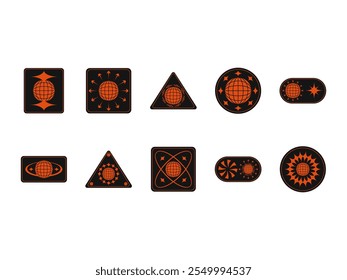 Brutalist Sticker Design Element Set