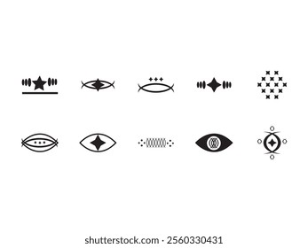 Brutalist Sticker Design Element Set