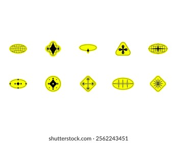 Brutalist Sticker Design Element Set