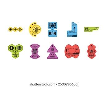 Brutalist Sticker Illustration Element Set