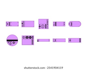 Brutalist Sticker Purple Element Set