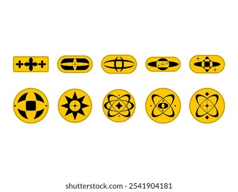 Brutalist Sticker Yellow Element Set
